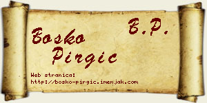Boško Pirgić vizit kartica